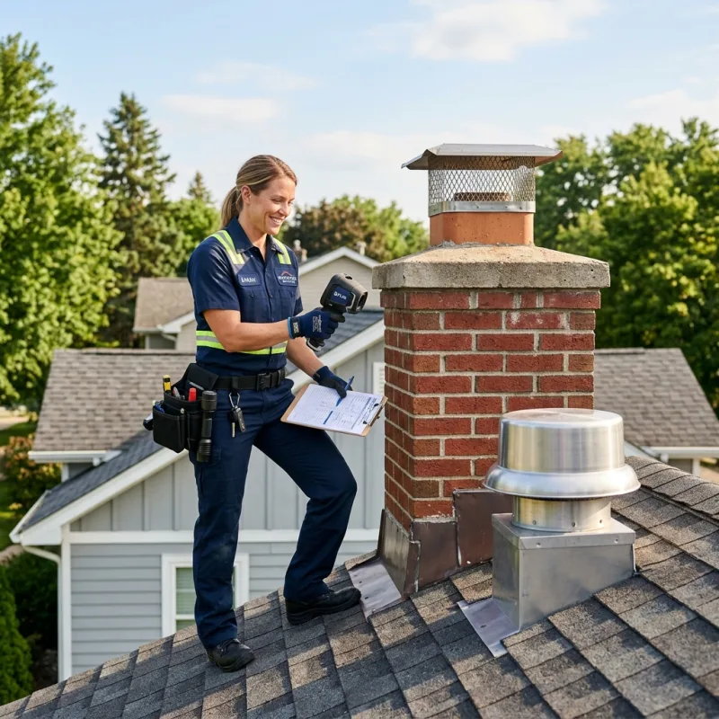 Technician inspecting a Skye roof cavity and ductwork for a dead bird